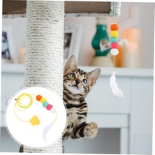 Braventa Collection 2 Adet Pupa Kendinden Yapışkanlı Elastik Ipli Kedi Salıncak Oyuncağı | Asılı Evcil Hayvan Oyun Oltas