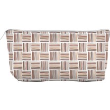 Braventa Collection Kanvas Bez Kalemlik, Kalem Kutusu, Cüzdan, Körüklü, Iç Astarlı, 21X10X6CM (Boho Şeritler)