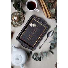 Braventa Collection EVLE-EE170-8G Terrazzo Brown Desenli Dikdörtgen Tepsi 16X25 cm (Terrazzo Brown)