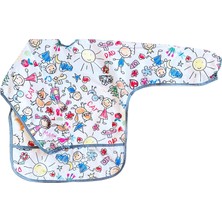 Braventa Collection 3-6 Yaş Family, Bağcıklı, Uzun Kollu Boyundan Bağlamalı, Cepli Svı Geçirmeyen Bebek Mama Önlüğü, Önl