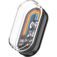 Braventa Collection Coverzone Xiaomi Mi Band 8 ile Uyumlu Silikon Kasa Ekran Koruyucu 360 Şeffaf Tam Kapatan Çerceve Pc