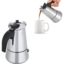 Braventa Collection Mallart® Paslanmaz Çelik Espresso Pot - Indüksiyon Uyumlu, Manuel Espresso Cezvesi, Ocak Üstü Espres