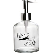 Braventa Collection Cam Sıvı Sabunluk,el Sabunu Yazılı 300ML 7,6X15,5CM
