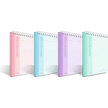 Braventa Collection Faber-Castell Pastel Renk Bloknot, A4, 80 Yaprak, Düz Sayfa, Karton Kapak, Spiral Cilt, 70G Kağıt, A