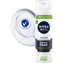 Braventa Collection Nıvea Men Erkek Hassas Tıraş Köpüğü 200 Ml, Hassas Ciltlere Özel Hızlı Koruma, Yanma Karşıtı, Alkols