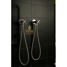 Krom Koç Taharet Musluğu 70CM Flex 2 Li Set