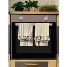 Braventa Collection Stonehill 2'li Mutfak Kurulama BEZI%100 Pamuk Kara Tezgah Peşkir 50X90 cm