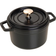 Braventa Collection Staub Dökme Demir Kızartma Tavası/güveç, Yuvarlak 16 Cm, 1,2 L, Siyah