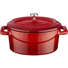 Braventa Collection Lava Metal Oval Mini Tencere, Kırmızı