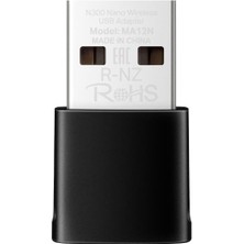 Braventa Collection Mercusys MA12N, N300 Mbps Kablosuz Nano USB Adaptör