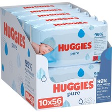 Braventa Collection Huggies Saf, Hassas Bebek Islak Mendil,%99 Su, 10 x 56 Bez, Aylık