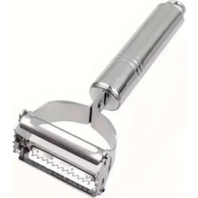 Braventa Collection Promosyonca Metal Saplı Paslanmaz Çelik Çift Taraflı Soyacak Sebze ve Meyve Soyucu Pratik Soyacak