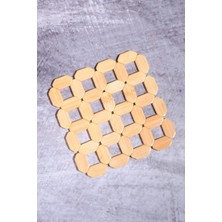 Braventa Collection Porselen Diyarı Bambu 18 cm Kare Nihale Çaydanlık Altlığı Tencere Altlığı