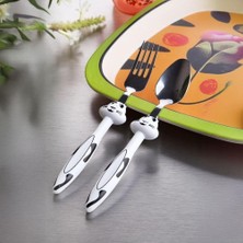 Braventa Collection 2'li Figür Modelli Paslanmaz Çelik Bebek Mama Seti – Çatal ve Kaşık, Mavi ve Pembe Renk Seçenekleri,