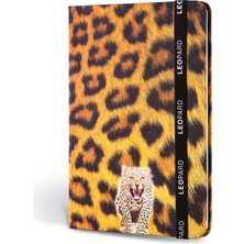 Braventa Collection Le Color Kumaş Defter Çizgili Lastikli Leopar