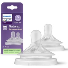 Braventa Collection Philips Avent Doğal Tepkili Biberon Emziği, 2’li Paket, 6 Ay+, 5 Numara, Akıtmaz Emzik, Kolik ve Gaz