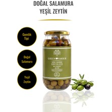 Green Amour Gemlik Doğal Salamura  Kırma Yeşil Zeytin Net 600 gr