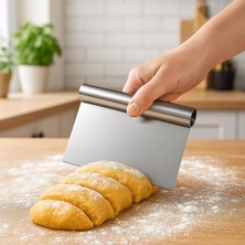 Braventa Collection Lirazon Paslanmaz Çelik Hamur Kazıyıcı, Ergonomik Saplı, Çok Amaçlı Hamur Kesici ve Tezgah Temizleyi