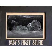 Braventa Collection Pearhead Bebeğin Ilk Selfie Sonogram Resim Çerçevesi, Cinsiyetsiz Bebek Hatırası Fotoğraf Çerçevesi,