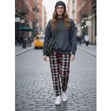 Havva Home Erkek Kadın (Unisex) Ekose Desenli Kareli Polar Pantolon Çift Kombini ve Hediye Için Uygun (Tek Alt)