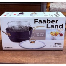 Faaber Land Granit Fritöz Tenceresi 24 cm Tel Sepetli Cam Kapaklı