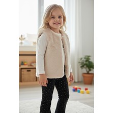 Kürk Yelek Kız Çocukları Için Sıcak Tutan