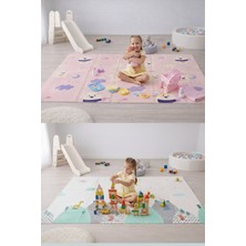 Pureza Çift Taraflı Katlanabilir Oyun Matı 200CMX130CMX1CM Kaymaz, Darbe Emici, Su Geçirmez, Bebek ve Çocuklar Için Taşıma Çantası Hediyeli (Yerli Üretim)