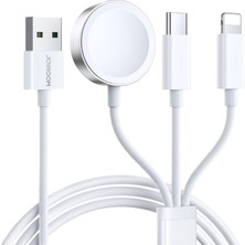 Braventa Collection S-IW008 Iwatch Manyetik Kablosuz Şarj Cihazı Usb-A - 8 Pin, Type-C Hızlı Şarj Kablosu Iphone, Androi