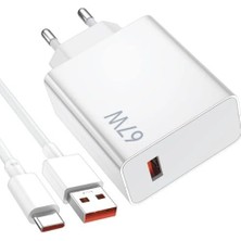 Braventa Collection Linkage 67W Usb-C Turbo Şarj Adaptörü ve 1 Metre Type-C Kablo, Beyaz