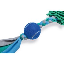 Braventa Collection Köpek Oyuncağı, Tut Getir Tenis Toplu, Peluş, Mavi-Yeşil, 90X10X6CM