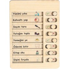 Braventa Collection Ahşap Günlük Rutin ve Sorumluluk Panosu Çocuklar Için Eğitici Görev Takip Tablosu