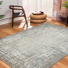 Braventa Collection Latte Dizayn Devon Desenli Pamuk Tabanlı Yıkanabilen Kaydırmaz Antibakteriyel Salon Halısı 80X150