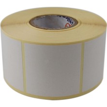 Braventa Collection , Hazır Al Vellum Etiket 50MM x 50MM Ruloda 1000 Adet Etiket 40MM Kuka Çapında Baskısız Not Alma Eti