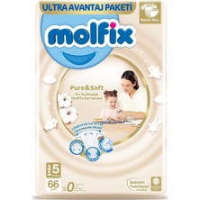 Braventa Collection Molfix Bebek Bezi Pure&soft Junior 5 Beden Aylık Paket 66 Adet