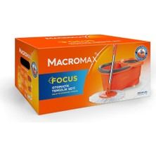 Braventa Collection Macromax Focus Otomatik Temizlik Seti, Pedalsız Döner Sıkmalı 360 Başlıklı Mikrofiber Paspas