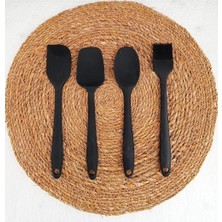 Braventa Collection 4 Parça Silikon Yumurta Fırçası Kaşık Bıçak Spatula Seti Isıya Dayanıklı