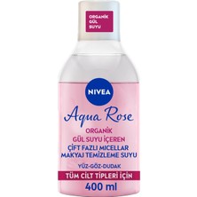 Braventa Collection Nıvea Aqua Rose Organik Gül Suyu Içeren Çift Fazlı Makyaj Temizleme Suyu, 400 Ml, Tüm Cilt Tipleri I