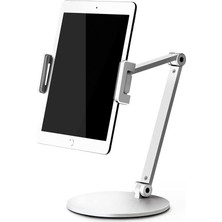 Braventa Collection Npo STD20144LG 360° Ayarlanabilir Teleskobik 4"-13" Ergonomik Tablet Standı (Gümüş)