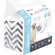 Braventa Collection Dıapers Erkek Köpekler Için Külot (Xl) 12Lİ