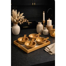 TB Bambu Tepsili Kase ve Çatal-Bıçak Seti – Doğal, Şık ve Kullanışlı Sunum Seti