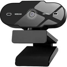 Braventa Collection Webcam 1080P USB Kablolu Tak Çalıştır Konferans Kamera Dahili Mikrofon Chat Görüntülü Sohbet Yayın K