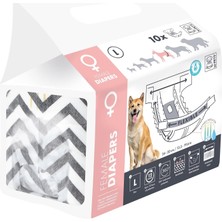 Braventa Collection Diapers Dişi Köpekler Için Külot L 10'lu