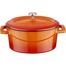 Braventa Collection Lava Metal Oval Mini Tencere, Turuncu