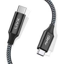 Braventa Collection Action Thunderbolt 4 Type C Kablo 100 W Pd Şarj 40 Gbps Veri ve Görüntü Aktarım Kablosu Örgülü Kablo