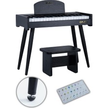 Braventa Collection CP-370BK Ahşap Çocuk Piyanosu Pilli 37 Tuşlu Gerçek Piyano Tuşları