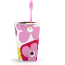 Braventa Collection Diş Fırçalık Kırmızı Papatya Melamin Model