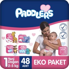 Braventa Collection Paddlers 1 Numara Yenidoğan 2-5 kg Ekonomi Paketi Bebek Bezi (1 x 48 Adet)