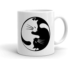 Braventa Collection Yin Yang Kediler Seramik Kupa Bardak