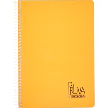 Braventa Collection Pruva A4 Pet Spiralli Karton Kapaklı Defter 144 Yaprak - Çizgili - Turuncu