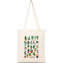 Braventa Collection Kaktüs Desenli Bez Çanta